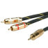 Фото #5 товара ROLINE GOLD Audio Connection Cable 3.5mm Stereo - 2 x Cinch (RCA), Male - Male 10.0m, 3.5mm, Male, 2 x RCA, Male, 10 m, Black, Gold
