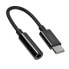 Фото #1 товара Adapter przejściówka do słuchawek 3.5 mm mini jack żeński - USB-C męski czarny
