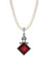 Фото #1 товара 2028 imitation Pearl Red Glass Pendant Necklace