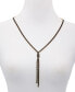 Gold-Tone Black Crystal Criss-Cross 24" Lariat Necklace