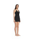 Фото #3 товара Women's Chlorine Resistant Tulip Wrap Swim Dress One Piece Swimsuit