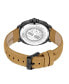 ფოტო #3 პროდუქტის Men's Bailard Wheat Genuine Leather Strap Watch, 44mm