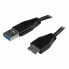 Фото #1 товара Универсальный кабель USB-MicroUSB Startech USB3AUB15CMS Чёрный