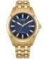 ფოტო #1 პროდუქტის Eco-Drive Men's Peyten Gold-Tone Stainless Steel Bracelet Watch 41mm