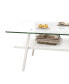 White Metal and Glass Coffee Table