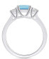 ფოტო #3 პროდუქტის Aquamarine and Diamond Ring (1-3/8 ct.t.w and 1/4 ct.t.w) 14K White Gold