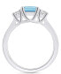 Фото #3 товара Кольцо Macy's Aquamarine & Diamond 14K White Gold