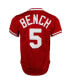 Фото #4 товара Men's Johnny Bench Red Cincinnati Reds 1983 Authentic Cooperstown Collection Mesh Batting Practice Jersey