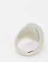 Фото #3 товара ASOS DESIGN oval signet ring with lightning bolt emboss in silver tone