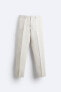 Фото #5 товара Костюмные брюки из 100% льна ZARA