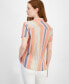 Фото #2 товара Women's Cotton Striped Short-Sleeve Shirt