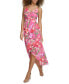 Фото #3 товара Women's Floral-Print Chain-Trim Midi Dress