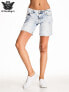 Фото #6 товара женские джинсовые шорты  Factory Price  с высокой талией, пять карманов, логотип