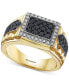 ფოტო #1 პროდუქტის EFFY® Men's Diamond Cluster Ring (1 ct. t.w.) in 14k Gold & White Gold