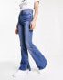 Фото #2 товара Stradivarius flare jean with side split in medium blue