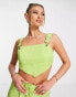 I Saw It First corset top with buckle detail co-ord in lime