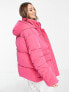 ASOS DESIGN peached puffer jacket in pink