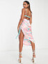 Фото #2 товара ASOS DESIGN Maternity ruched slip midi beach dress in kaleidoscope print