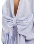 Miss Selfridge oversized bow back poplin shirt in blue