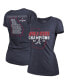 ფოტო #2 პროდუქტის Women's Threads Navy Atlanta Braves 2021 World Series Champions Roster Tri-Blend T-shirt