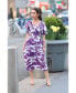 ფოტო #3 პროდუქტის Malie Smocked Purple Midi Dress