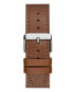 ფოტო #3 პროდუქტის Men's Analog Brown Genuine Leather Watch 46mm