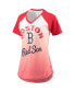 Фото #3 товара Women's Red and White Boston Red Sox Shortstop Ombre Raglan V-Neck T-shirt