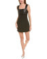 Фото #1 товара The Kooples Leather Bodice Slit Zoom Mini Dress Women's