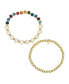 ფოტო #1 პროდუქტის Multi Color Quartz Bridesmaid Stone and Beaded Stretch Bracelet Set