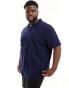 Polo Ralph Lauren Big & Tall logo pocket johnny collar pique polo in navy