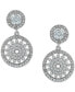 ფოტო #1 პროდუქტის Cubic Zirconia Flower Circle Drop Earrings in Sterling Silver, Created for Macy's
