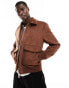 Фото #1 товара River Island suedette bomber jacket in brown