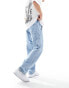 Jack & Jones loose fit carpenter jeans in light blue wash Синий, W33 L32 - фото #4