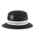 ფოტო #1 პროდუქტის Men's Black Las Vegas Raiders Striped Bucket Hat