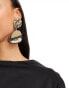 ASOS DESIGN front and back earrings with hammered abstract detail in gold tone