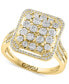 ფოტო #1 პროდუქტის EFFY® Diamond Rectangle Cluster Split Shank Ring (1/2 ct. t.w.) in 14k Gold