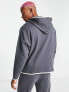 ASOS DESIGN co-ord oversized hoodie with contrast piping in dark grey