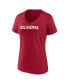 ფოტო #3 პროდუქტის Women's Crimson Oklahoma Sooners Basic Arch V-Neck T-shirt