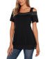 Фото #5 товара Women's Embellished Cold-Shoulder Top