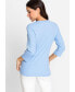 Фото #2 товара Women's 100% Cotton 3/4 Sleeve Placement Print T-Shirt