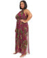 ფოტო #3 პროდუქტის Plus Size Halter-Neck Printed Jumpsuit