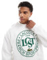 Lacoste front logo sweatshirt in white