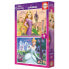 EDUCA 2x48 Pieces Disney Princess Rapunzel+Cinderella Puzzle