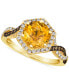 Cinnamon Citrine (1-7/8 ct. t.w.) & Diamond (3/8 ct. t.w.) Halo Twist Ring in 14k Gold