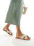 Фото #3 товара ASOS DESIGN Freya plaited cross-strap flat sandals in natural