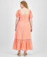 ფოტო #2 პროდუქტის Trendy Plus Size Puff-Sleeve Floral Maxi Dress, Created for Macy's