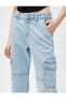 Фото #5 товара Kargo Kot Pantolon Straight Jean Yüksek Bel Düz Paça - Eve Jeans