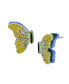 ფოტო #1 პროდუქტის Faux Stone Butterfly Wing Stud Earrings