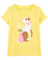 Toddler Dog and Flowers Graphic Tee 5T