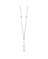Фото #3 товара Diamond2Deal sterling Silver Black Crystal Bead Rosary Pendant Necklace 24"